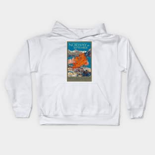 Vintage Travel Poster Norway in September Kids Hoodie